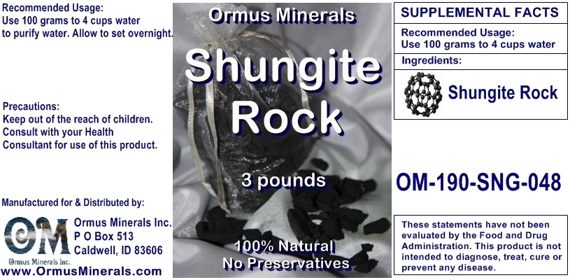 Ormus Minerals Shungite Rock Ormus Minerals Shungite Rock